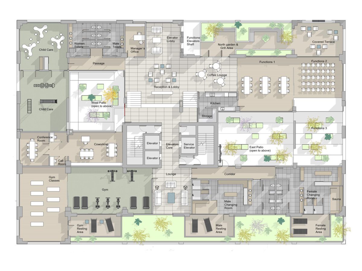 The amenities floor Plan of the amenities floor in Kefita, Addis Ababa