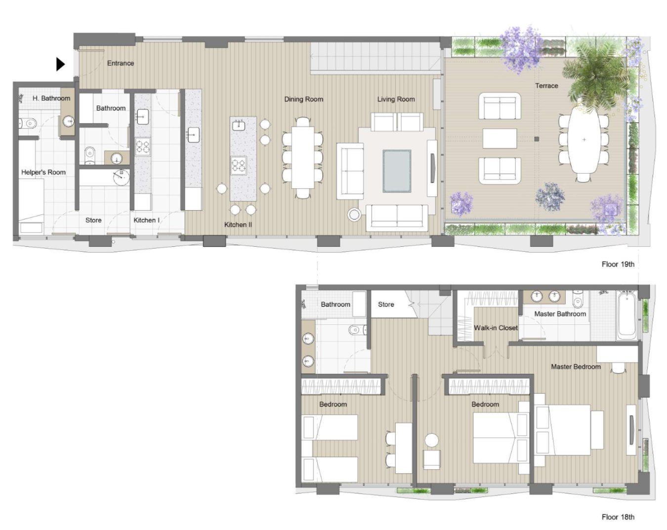 Plan of a duplex apartment in Kefita, Addis Abeba