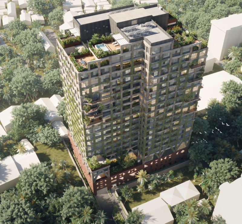 Exterior render of Kefita apartments, Addis Ababa, looking down fro the air Exterior render of Kefita apartments, Addis Ababa, looking down fro the air