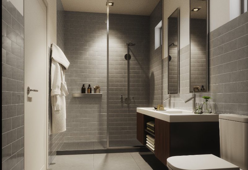 Bathroom Render of a bathroom in the 1, 2, 3 and 4 bed apartments in Kefita